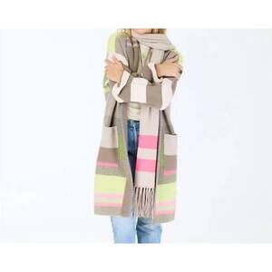 NEW KERRI ROSENTHAL women's shawl collar duster in multi